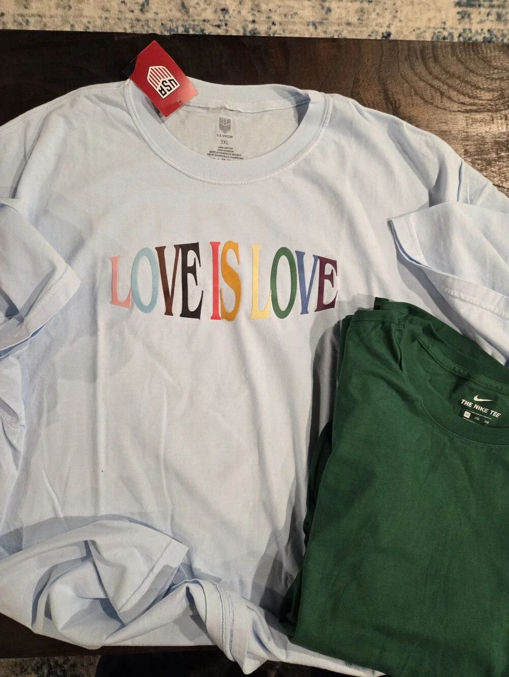 Lot Of (2) Men's Size 3XL T-shirts US Soccer Pride Soccer & Nike Long Sleeve Tee